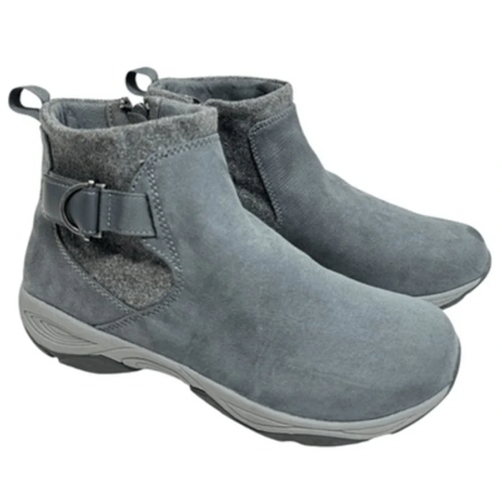 Easy Spirit Eshell2 Grey Textile Buckle Ankle Boots Womens Thermal Size 7M